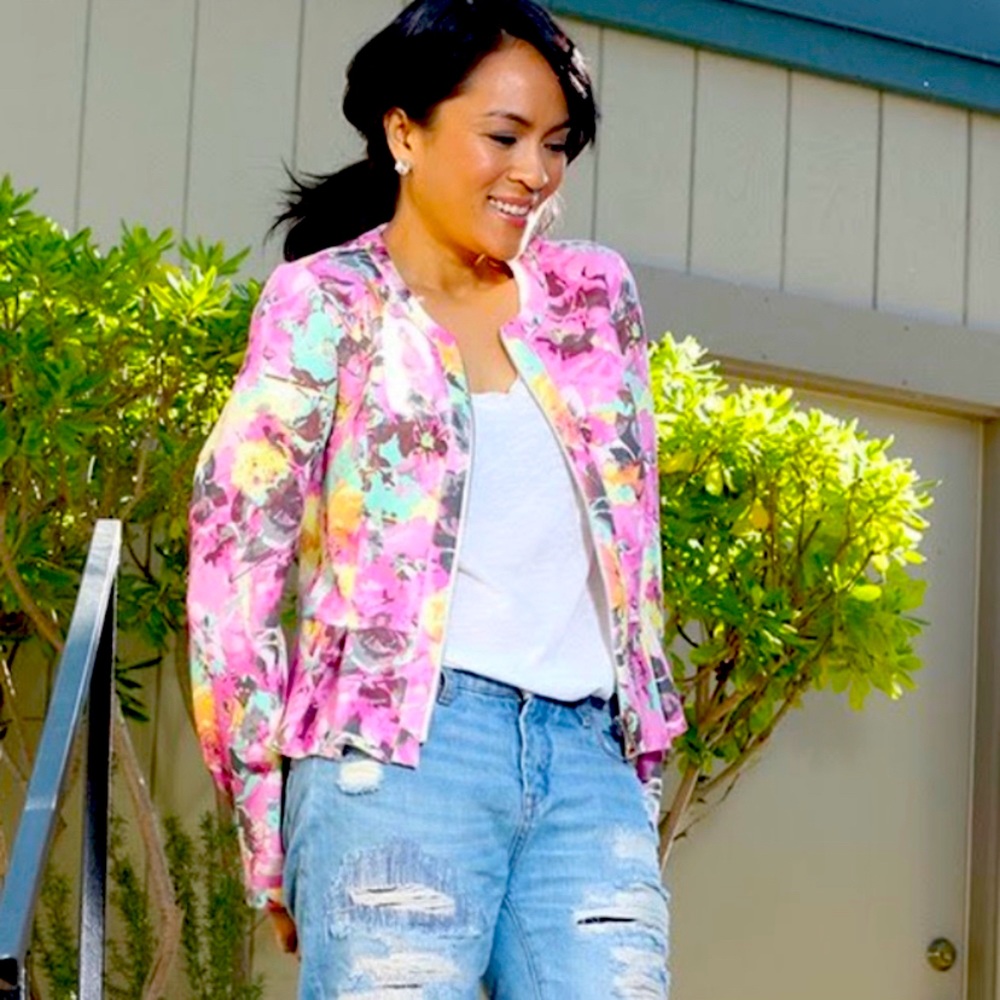 INC International Concepts Floral Peplum Jacket
